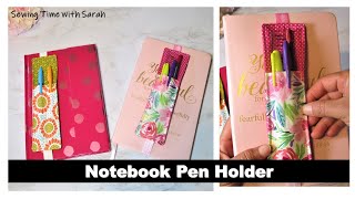 Christmas Gift Idea 10 MINUTES SEWING NOTEBOOK PEN HOLDER [upl. by Aldwin]