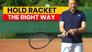 How To Hold A Tennis Racket And Feel The Grip [upl. by Anelak]