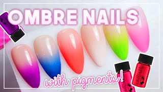 How To Do Ombre Nails With Pigments  Gel Nail Art Tutorial [upl. by Angadresma]