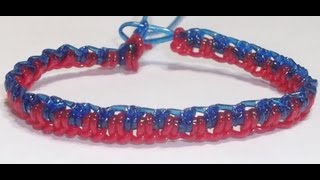 TUTORIAL DIY COMO HACER UNA PULSERA CON HILO DE PLASTICO EN ZIG ZAG ZIPPER CREMALLERA [upl. by Nerissa]