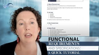 Functional Requirements and Specifications A Quick Tutorial [upl. by Allimak]