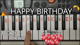 Happy birthday easy piano tutorial [upl. by Nhguav247]