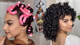 Heatless Flexi Rods  NightMorning Routine [upl. by Nauqan]