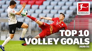 Top 10 Volleys 202021 • Lewandowski Poulsen Haaland amp More [upl. by Phillips646]