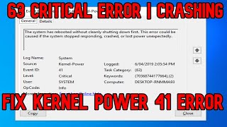 FIXED fix Kernel Power ID 41 63 Critical Error Crashing Windows 10 AMDRyzenFIXED [upl. by Nywrad]