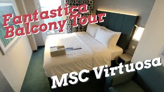 MSC Virtuosa  Fantastica Balcony Cabin Tour [upl. by Nifares]