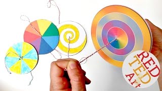 Easy Paper Spinners  STEAM Color Theory Paper Crafts [upl. by Penland]