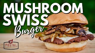 Mushroom Swiss Burger Recipe  Easy Homemade Mushroom Smashburger [upl. by Pia874]