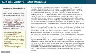 IELTS Academic Reading  Matching Sentence Endings [upl. by Ytiak]