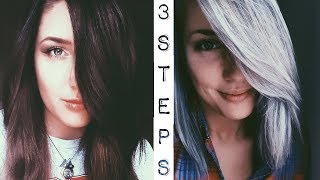 Dark Brown to Silver Hair  3 Step Tutorial [upl. by Anasxor]