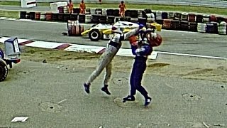 Piquet Rages After Salazar Shunt  1982 German Grand Prix [upl. by Nohtan302]