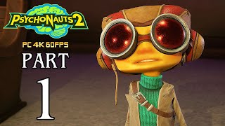 PSYCHONAUTS 2 Walkthrough PART 1 PC Gameplay No Commentary  4K 60ᶠᵖˢ ✔ [upl. by Brezin]