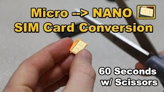 Micro SIM to Nano SIM card conversion with just scissors in 60 seconds [upl. by Kleiman437]