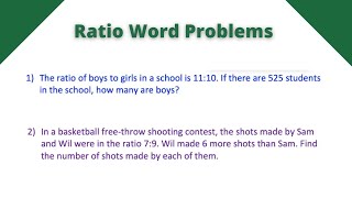 Ratio Word Problems  Algebra 1 [upl. by Frazer]