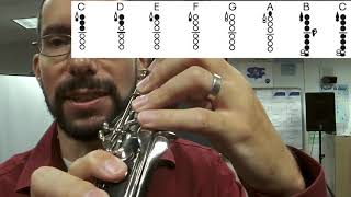 Concert BFlat Major Scale  Clarinet Tutorial amp Note Map [upl. by Dalia]