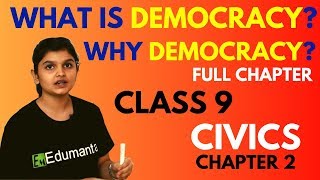 WHAT IS DEMOCRACY WHY DEMOCRACY  FULL CHAPTER  CIVICS [upl. by Aihsiym]