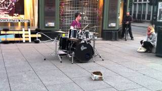 Baard Kolstad plays drums  Karl Johan 020711 [upl. by Erund]