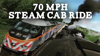 70MPH Cab Ride on a Steam Locomotive [upl. by Etam563]