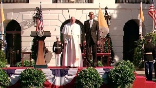 The President Welcomes the Pope to the White House [upl. by Colfin702]