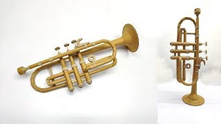 How to Make Trumpet From Cardboard  Easy DIY [upl. by Ebeneser707]