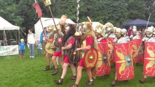 Roman Reenactment at the Amphitheatre in Caerleon Marching In [upl. by Judah367]