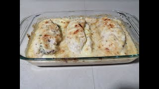 Cómo hacer una pechuga rellena en salsa bechamel [upl. by Ermey360]