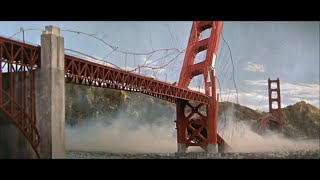 Battle in Outer Space 1959  Golden Gate Bridge destruction scene [upl. by Mowbray499]