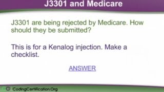 Medicare and J3301 for Kenalog Injection — Medical Coding Training [upl. by Keon]