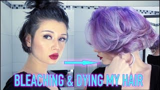 BLEACHING amp DYING MY HAIR PURPLE DIY quotMASTERCLASSquot [upl. by Ailehc]