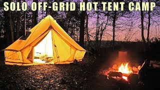 2 nights Solo Camping  Winter in a Hot Tent [upl. by Alrak]