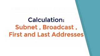 شرح حساب Calculation Subnet  Broadcast  First and Last host Address [upl. by Annaynek]