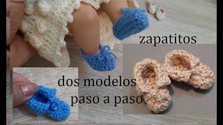 Zapatitos para niño Dios a crochet 2 modelos [upl. by Samuel74]