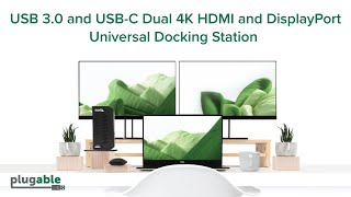 Plugable USB 30 and USBC Dual 4K Display Docking Station [upl. by Airamas]