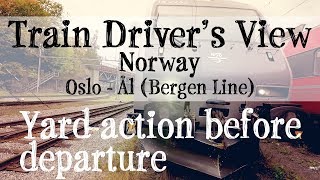 TRAIN DRIVERS VIEW Oslo  Ål with engine and carriage pickup [upl. by Aelaza68]