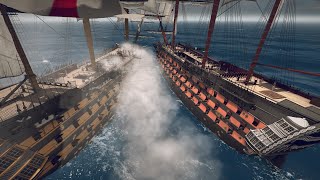 Santisíma Trinidad vs HMS Victory Epic Line Battle  Ultimate Admiral Age of Sail [upl. by Nottirb]