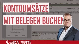 DATEV Unternehmen online Kontoumsätze mit Belegen buchen [upl. by Dorman]