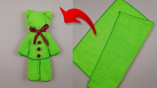 Very Easy DIY Towel Teddy Bear [upl. by Arikahc]