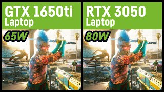 GTX 1650 ti 65W vs RTX 3050 80W [upl. by Anjanette]