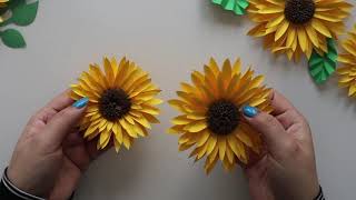 Beautiful Paper Sunflower Tutorial  DIY Small Paper Flower for Room Decoration [upl. by Divad]