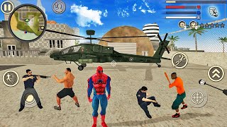 Spider Rope Hero Vice Town 4 Fun at Military Base  Android Gameplay [upl. by Alejoa]