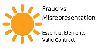 Fraud vs Misrepresentation  Other Essential Elements of a Valid Contract  CA CPT  CS amp CMA [upl. by Adah]