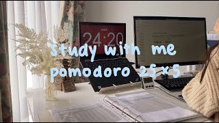 study with me with lofi music  Pomodoro 25 min study x 5 min rest [upl. by Volding]