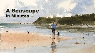 A Seascape in Minutes  Watercolor Tutorial  Demo [upl. by Eelanna]