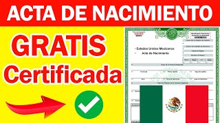 Como Descargar Acta de Nacimiento GRATIS 2025 CERTIFICADA Por Internet Facil y Rapido [upl. by Aihtnis]