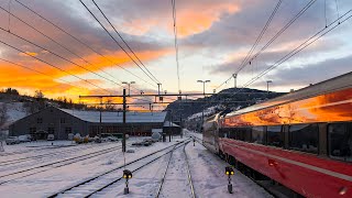 TRAIN DRIVERS VIEW Evening information run between Ål and Voss [upl. by Wincer]