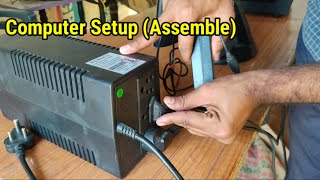 How To Setup Computer Step By Step amp Internet Assemble  CPU Monitor ONU UPS amp Router [upl. by Ulland]