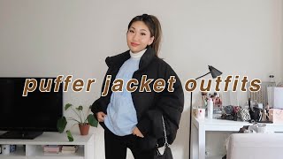 STYLING PUFFER JACKETS  CASUAL AND COMFY WINTER OUTFITS [upl. by Oeak]