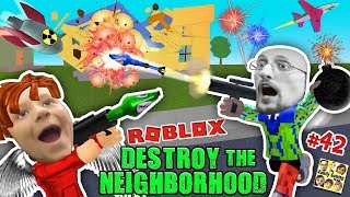 ROBLOX Destroy the Neighborhood w Airplane AWESOME a 💩 Bomb FGTEEV Get Rich Destruction 42 [upl. by Preston]