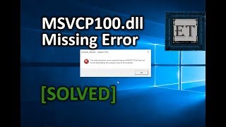 Solved How To Fix MSVCP100dll Missing Error In Windows 11 10 81 8 7  Easy Fix [upl. by Harwell]