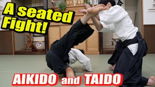 A Seated Fight【Aikido VS Taido】How to Fight While Sitting [upl. by Ayotyal]